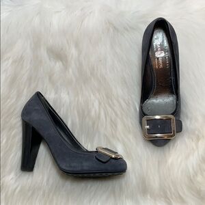 The Official Car Shoe By Prada Grey Heels Sz 35.5